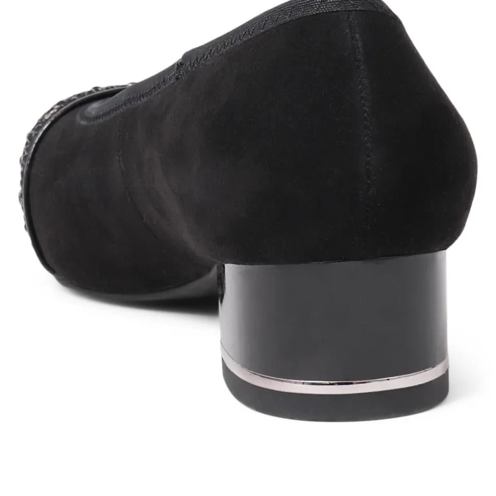 Wide Fit Slip On Court Shoes - Black