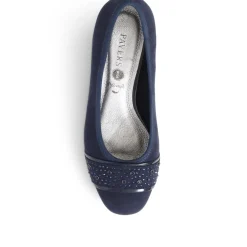 Wide Fit Slip On Court Shoes - Navy