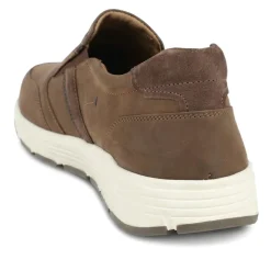 Wide-Fit Slip-On Leather Shoes - Cognac