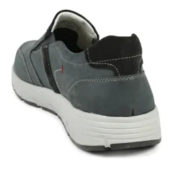 Wide-Fit Slip-On Leather Shoes - Navy