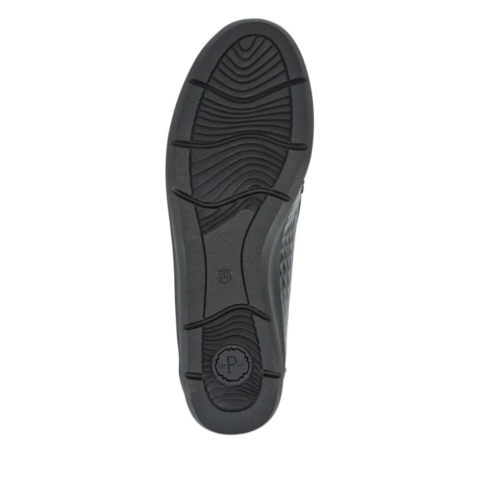 Wide Fit Slip-On Moccasins - Black Patent Croc