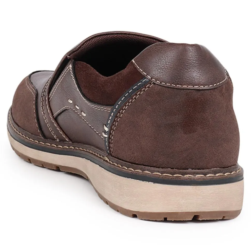 Wide Fit Slip-On Trainers - Brown