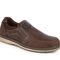Wide Fit Slip-On Trainers - Brown