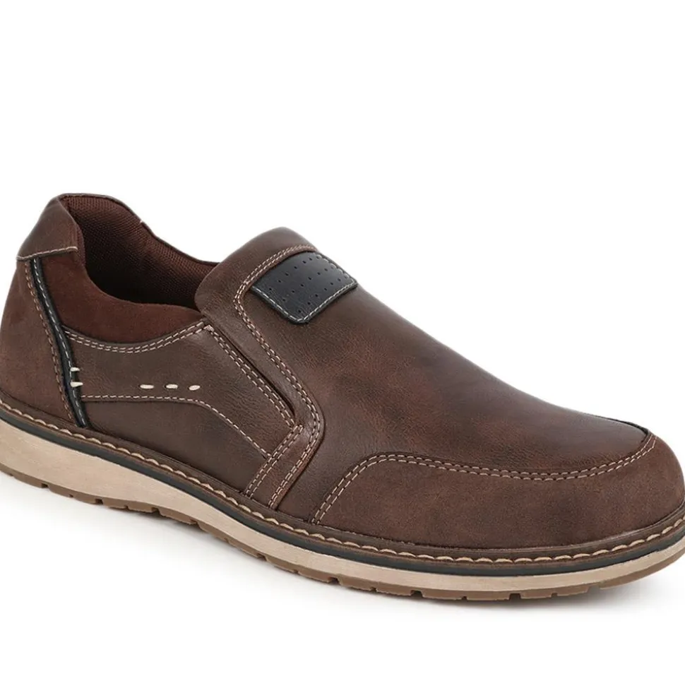 Wide Fit Slip-On Trainers - Brown