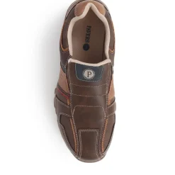 Wide Fit Slip-On Trainers - Brown Multi