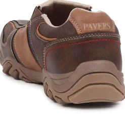 Wide Fit Slip-On Trainers - Brown Multi