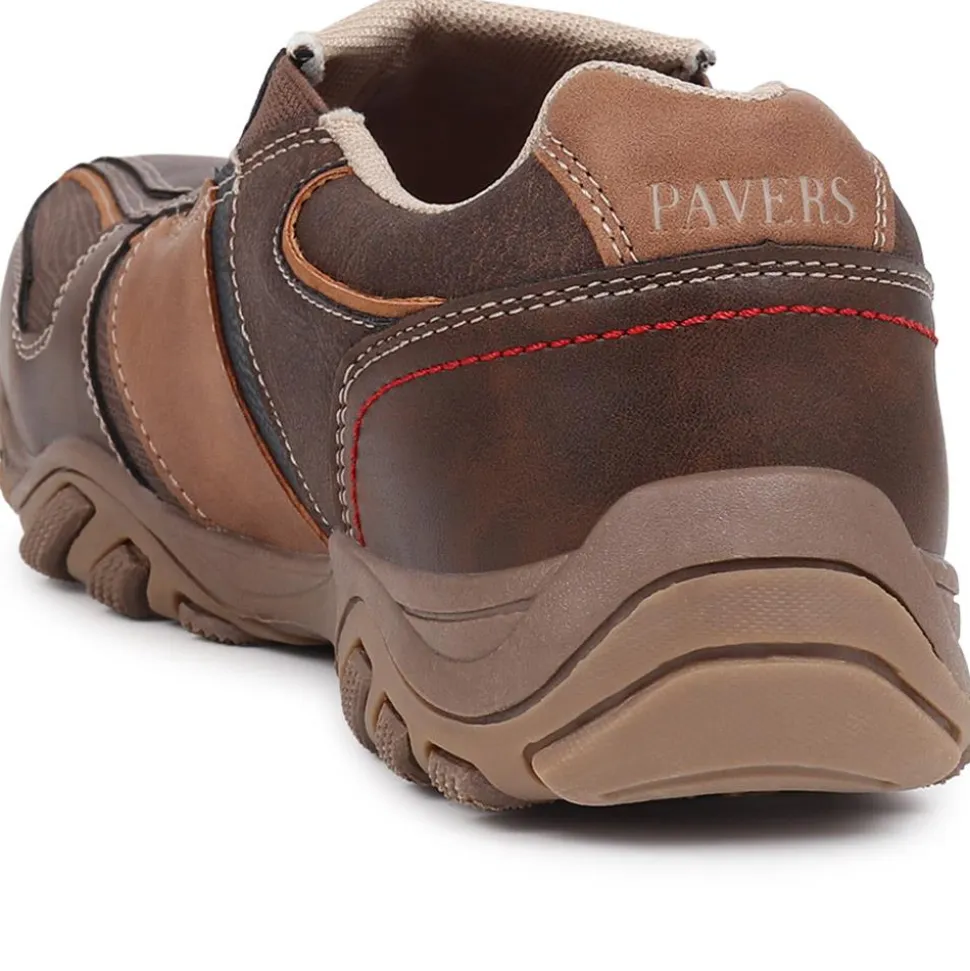 Wide Fit Slip-On Trainers - Brown Multi