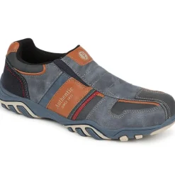 Wide Fit Slip-On Trainers - Navy Multi