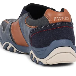 Wide Fit Slip-On Trainers - Navy Multi