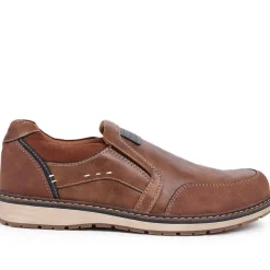 Wide Fit Slip-On Trainers - Tan