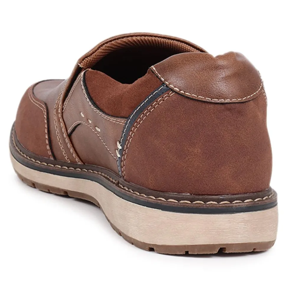 Wide Fit Slip-On Trainers - Tan