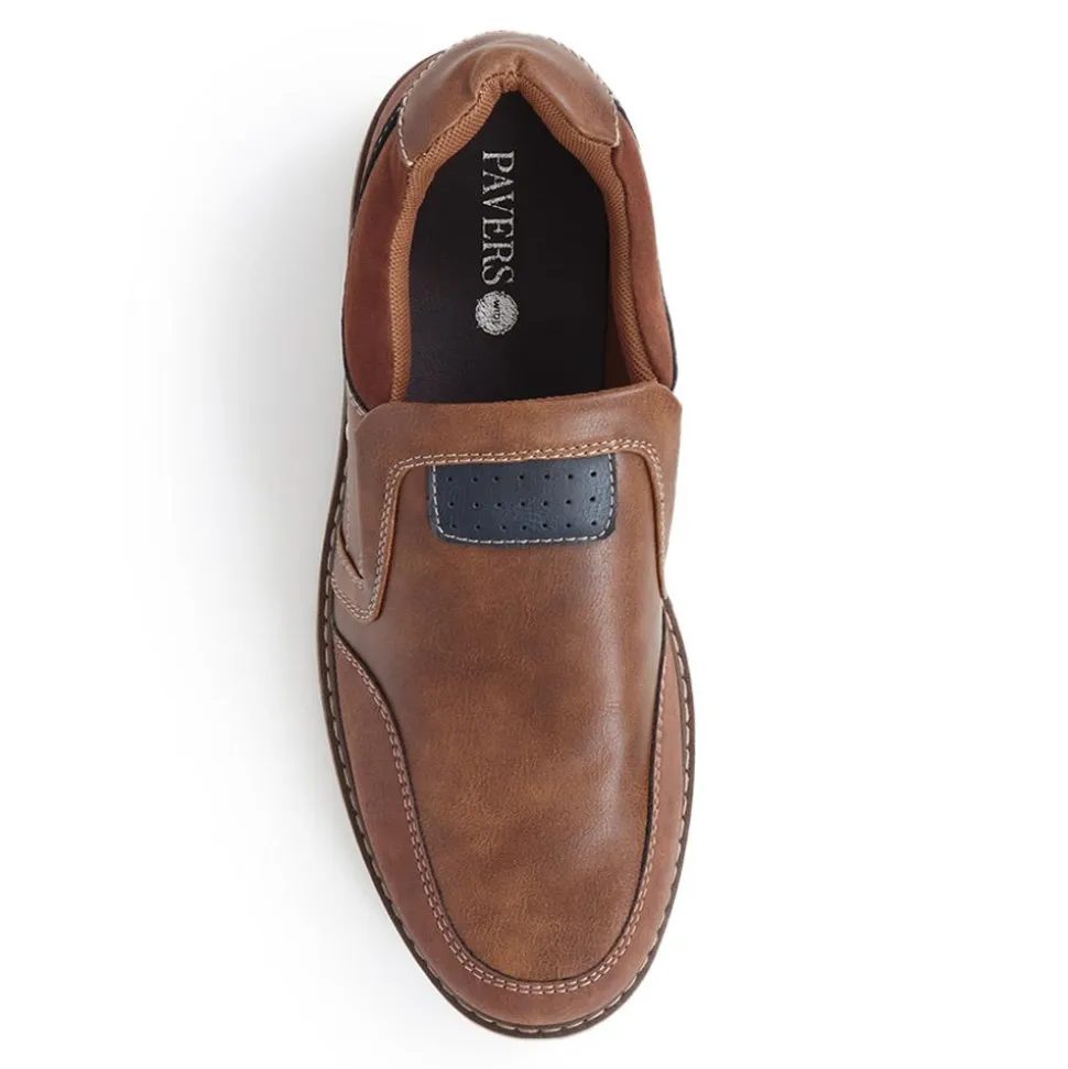 Wide Fit Slip-On Trainers - Tan