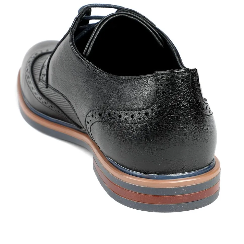 Wide Fit Smart Lace Up Brogues - Black
