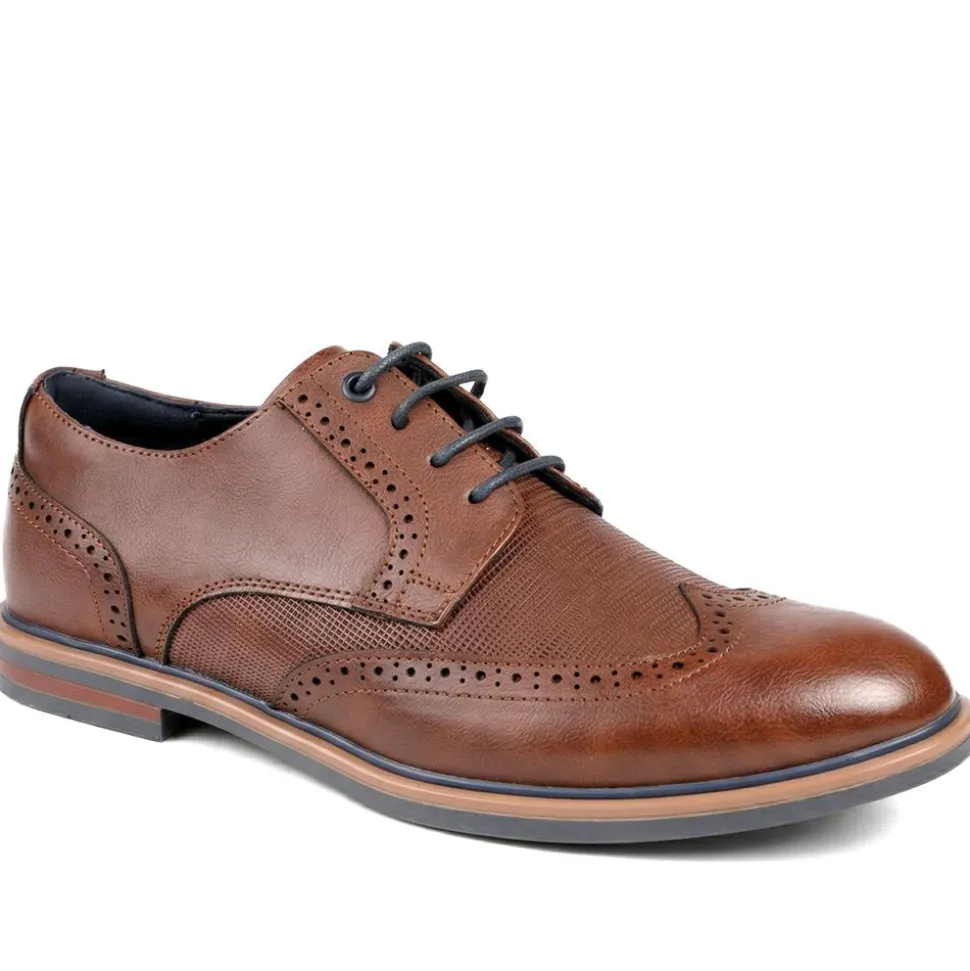 Wide Fit Smart Lace Up Brogues - Tan