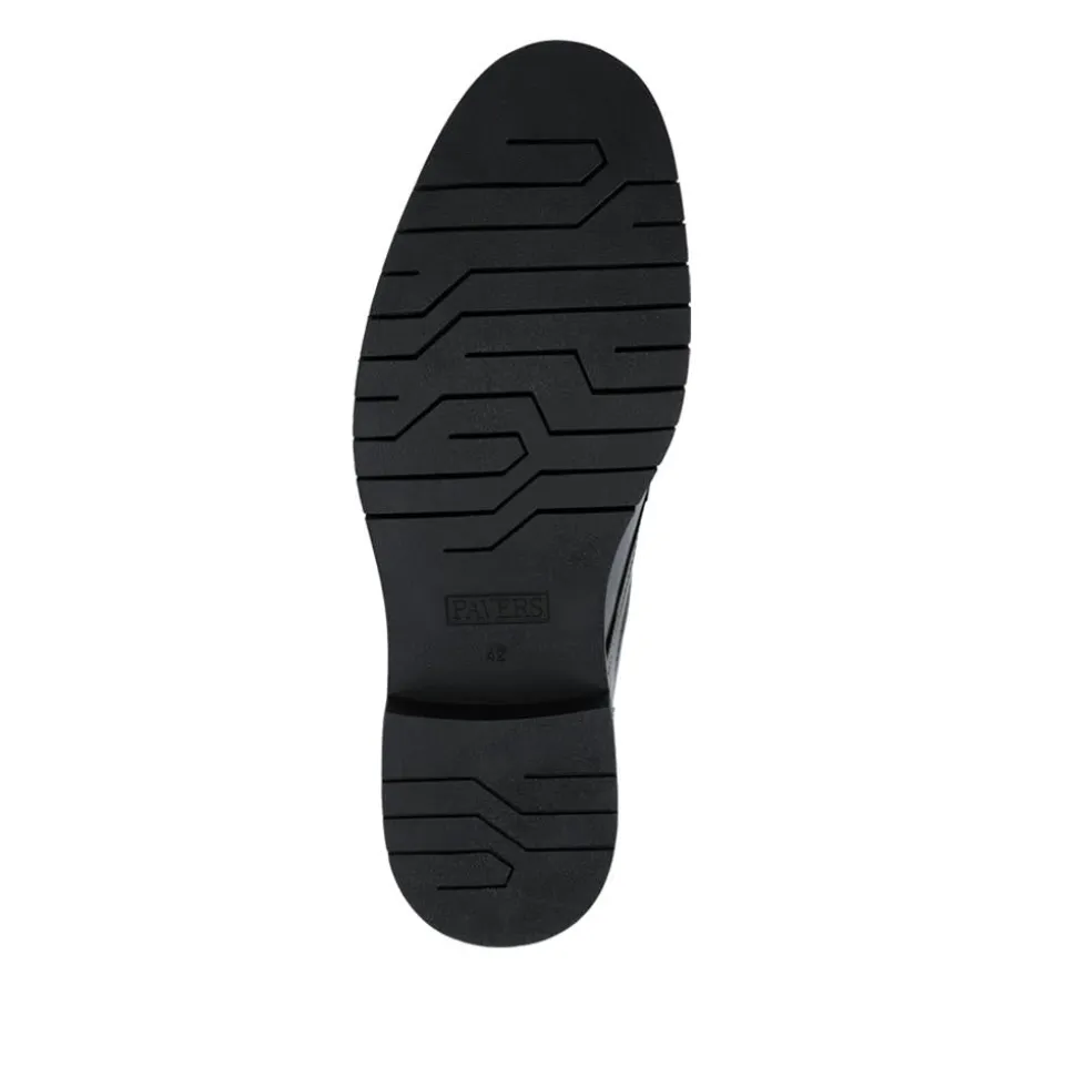 Wide Fit Smart Leather Derby Shoes - Black