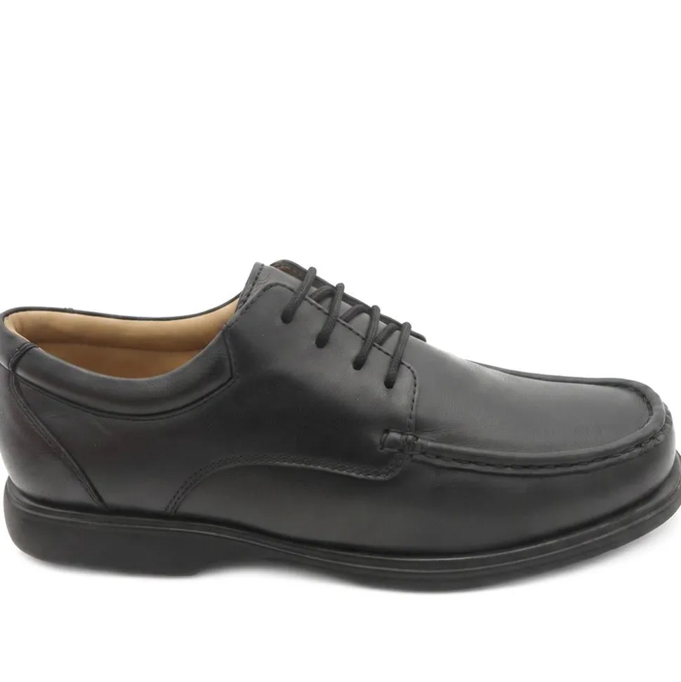 Wide Fit Smart Leather Lace Up Shoes - Black