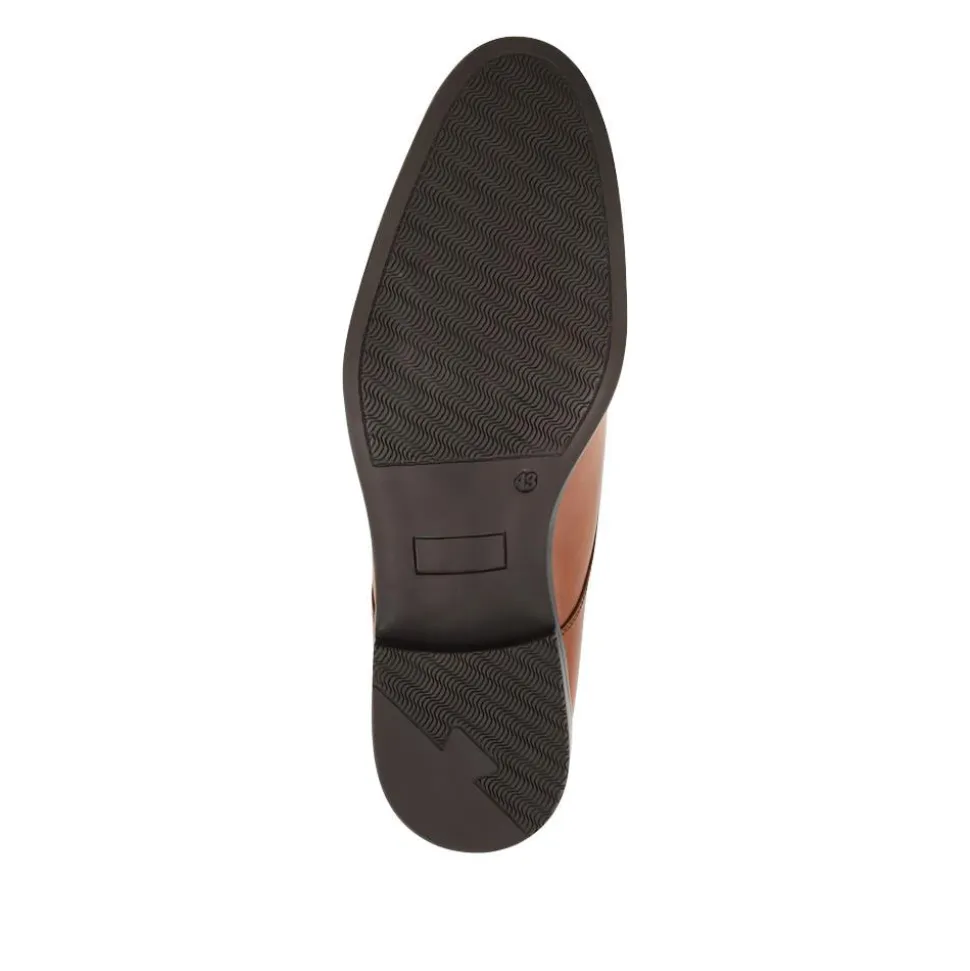 Wide Fit Smart Leather Lace-Up Shoes - Tan