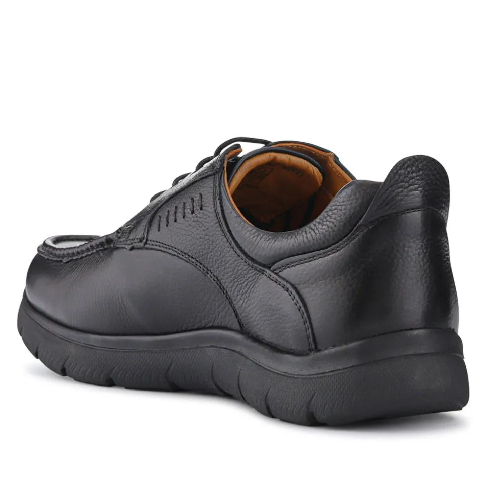 Wide Fit Smart Leather Shoes - Black