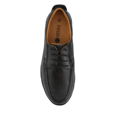 Wide Fit Smart Leather Shoes - Black