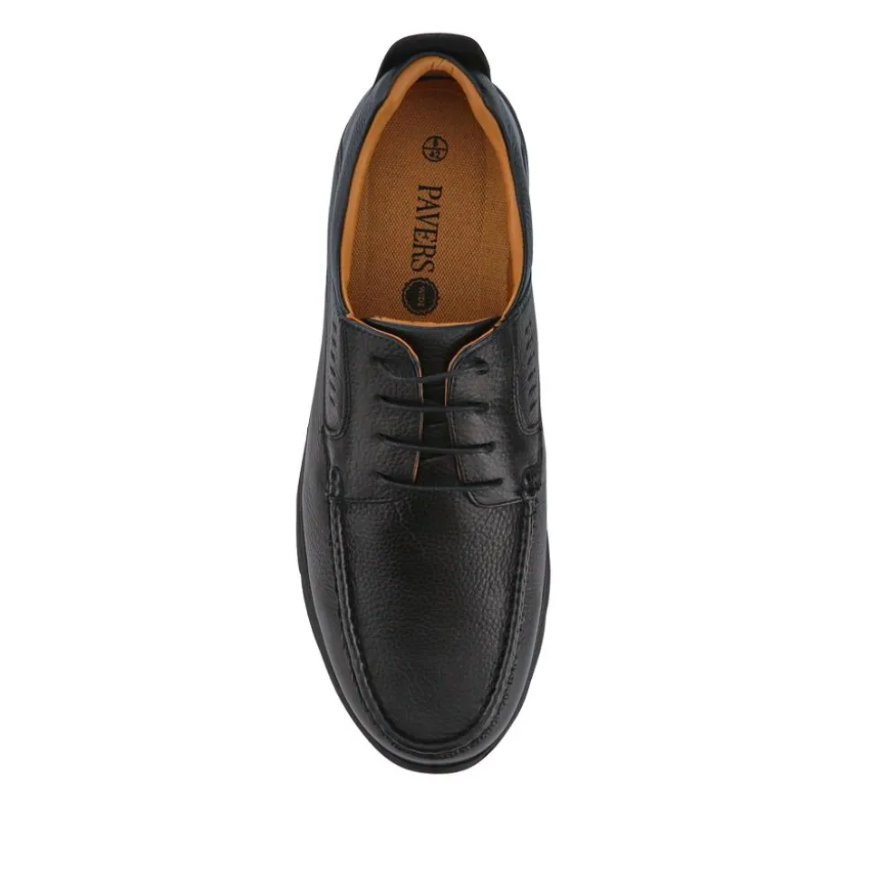 Wide Fit Smart Leather Shoes - Black