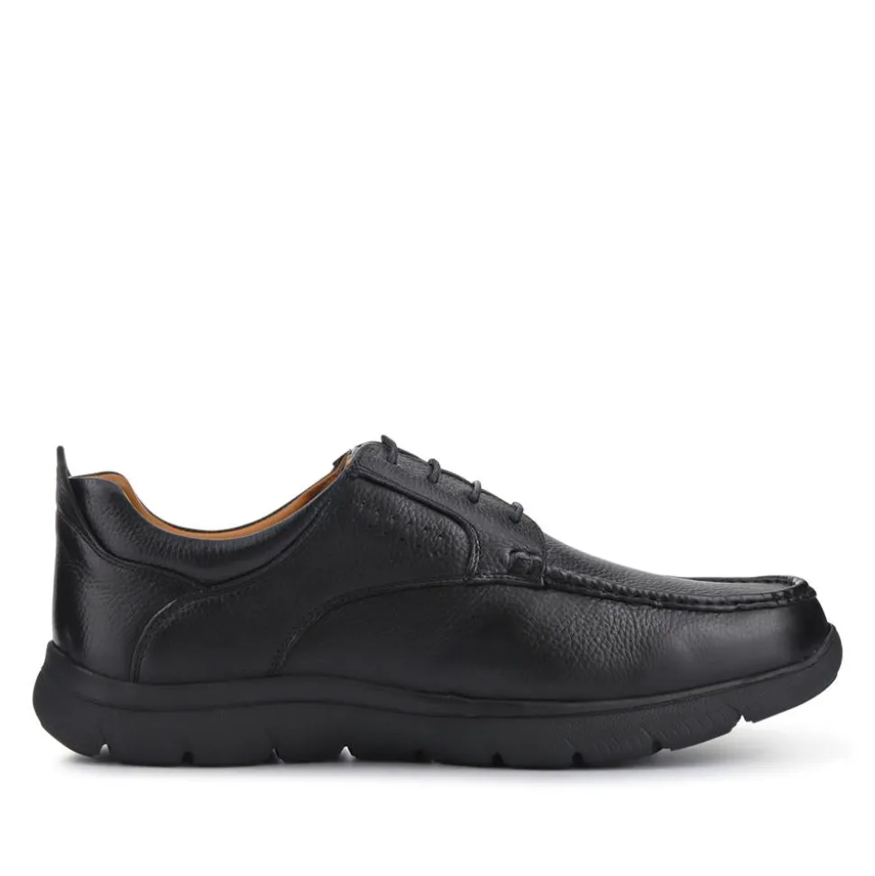 Wide Fit Smart Leather Shoes - Black
