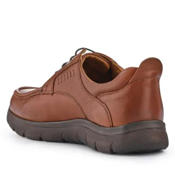 Wide Fit Smart Leather Shoes - Tan