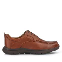 Wide Fit Smart Leather Shoes - Tan