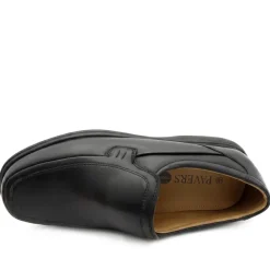 Wide Fit Smart Leather Slip On Shoes - Black