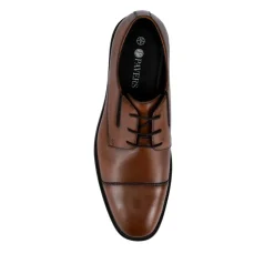 Wide Fit Smart Leather Toe-Cap Shoes - Brown