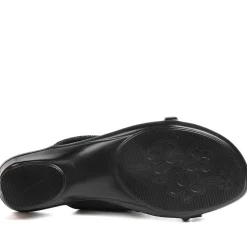 Wide Fit Smart Toe Post Sandals - Black Glitter