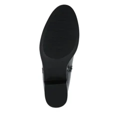 Wide Fit Smart Zip Up Ankle Boots - Black Patent