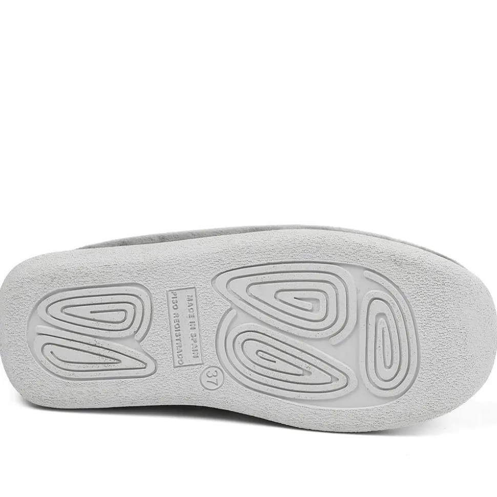 Wide Fit Soft Full Cat Slippers - Grey