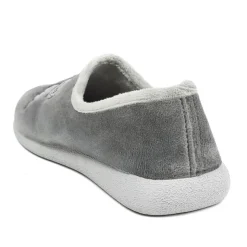 Wide Fit Soft Full Cat Slippers - Grey