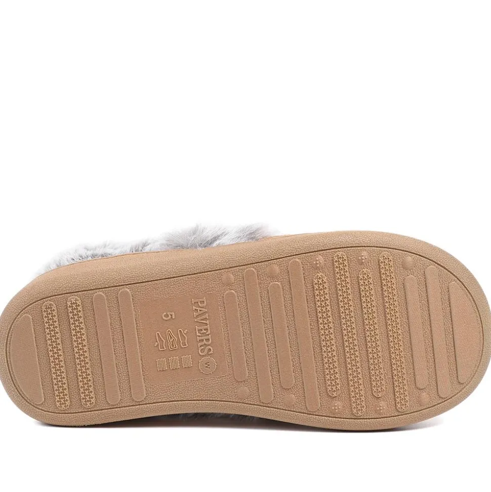 Wide Fit Soft Full Slippers - Chestnut