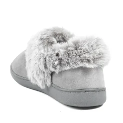 Wide Fit Soft Full Slippers - Grey