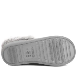 Wide Fit Soft Mule Slippers - Grey