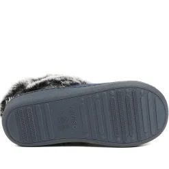 Wide Fit Soft Mule Slippers - Navy