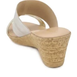 Wide Fit Stretchy Mule Sandals - Gold