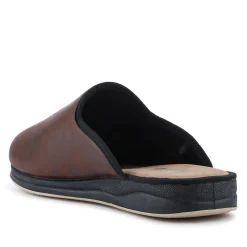 Wide Fit Supportive Mule Slippers - Brown