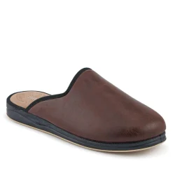 Wide Fit Supportive Mule Slippers - Brown
