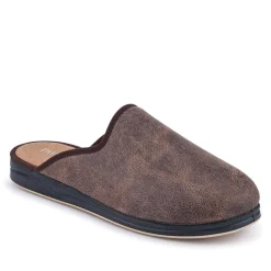 Wide Fit Supportive Mule Slippers - Khaki