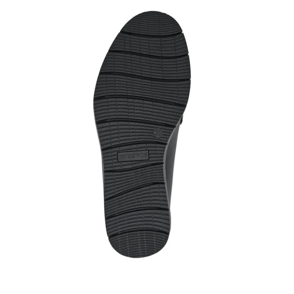 Wide Fit Tasselled Chunky Moccasins - Black