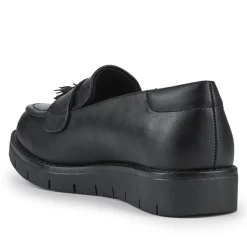 Wide Fit Tasselled Chunky Moccasins - Black