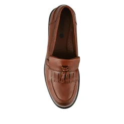 Wide Fit Tasselled Moccasins - Tan