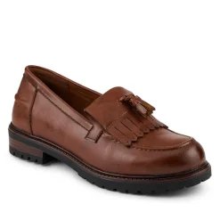 Wide Fit Tasselled Moccasins - Tan