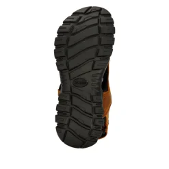 Wide-Fitting Leather Sandals - Brown