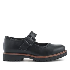 Wide Fit Touch-Fasten Chunky Mary Janes - Black
