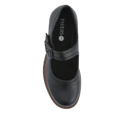 Wide Fit Touch-Fasten Chunky Mary Janes - Black