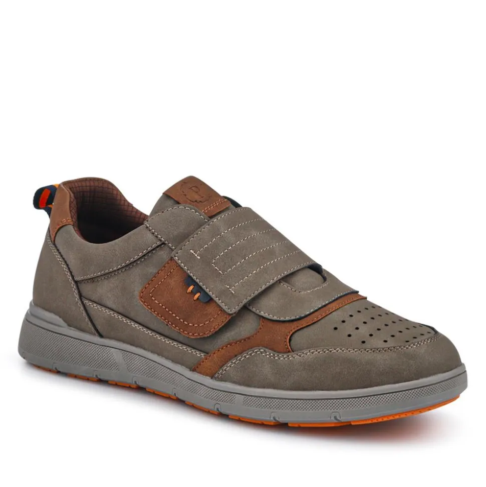 Wide-Fit Touch-Fasten Comfort Shoes - Khaki