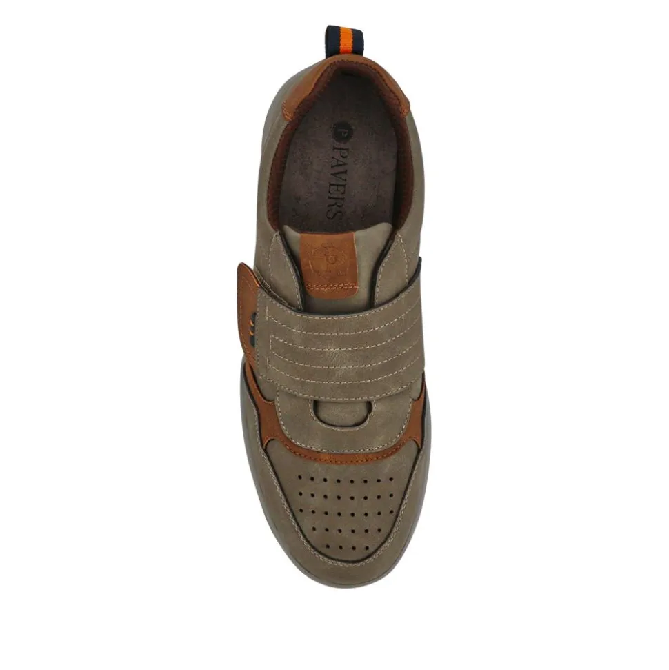 Wide-Fit Touch-Fasten Comfort Shoes - Khaki